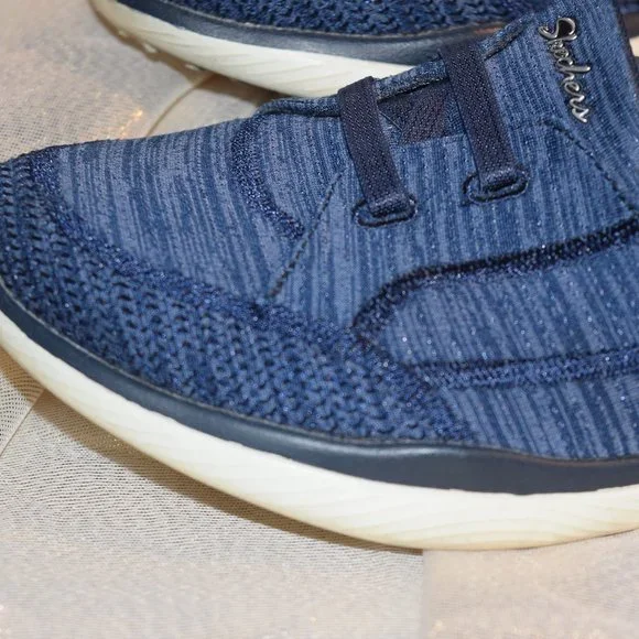 Skechers "No Tie" Air Cooled Memory Foam Sneakers, Blue, Size 8 - Picture 5 of 10